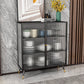 Glam Sideboard with Metal Frame Home Dining Server with Glass Door Clearhalo 'buffet_sideboard' 'Buffets & Sideboards' 'furn' 'furn_buffet_sideboard' 'Furniture' 'Kitchen & Dining Furniture' 5999332