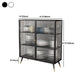 Glam Sideboard with Metal Frame Home Dining Server with Glass Door Clearhalo 'buffet_sideboard' 'Buffets & Sideboards' 'furn' 'furn_buffet_sideboard' 'Furniture' 'Kitchen & Dining Furniture' 5999334