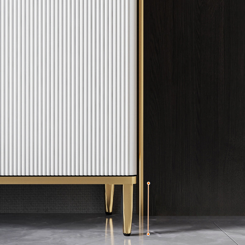 Serveur de restauration White Glam Stone et serveur buffet en bois d'ingénierie