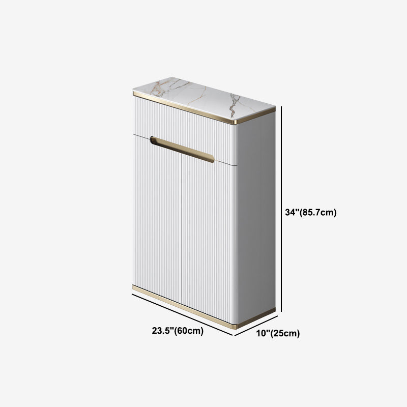 Serveur de restauration White Glam Stone et serveur buffet en bois d'ingénierie