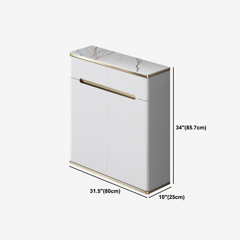 Serveur de restauration White Glam Stone et serveur buffet en bois d'ingénierie