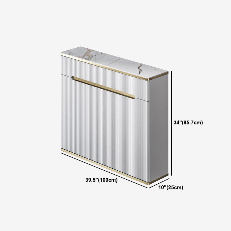 Serveur de restauration White Glam Stone et serveur buffet en bois d'ingénierie