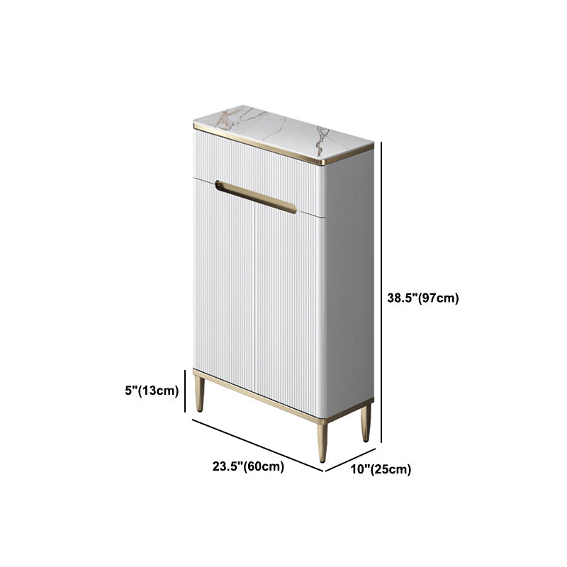 Serveur de restauration White Glam Stone et serveur buffet en bois d'ingénierie