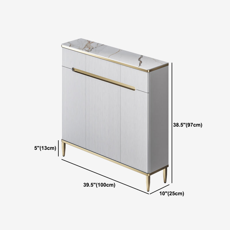 Serveur de restauration White Glam Stone et serveur buffet en bois d'ingénierie