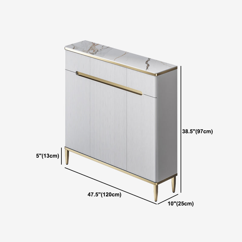 Serveur de restauration White Glam Stone et serveur buffet en bois d'ingénierie