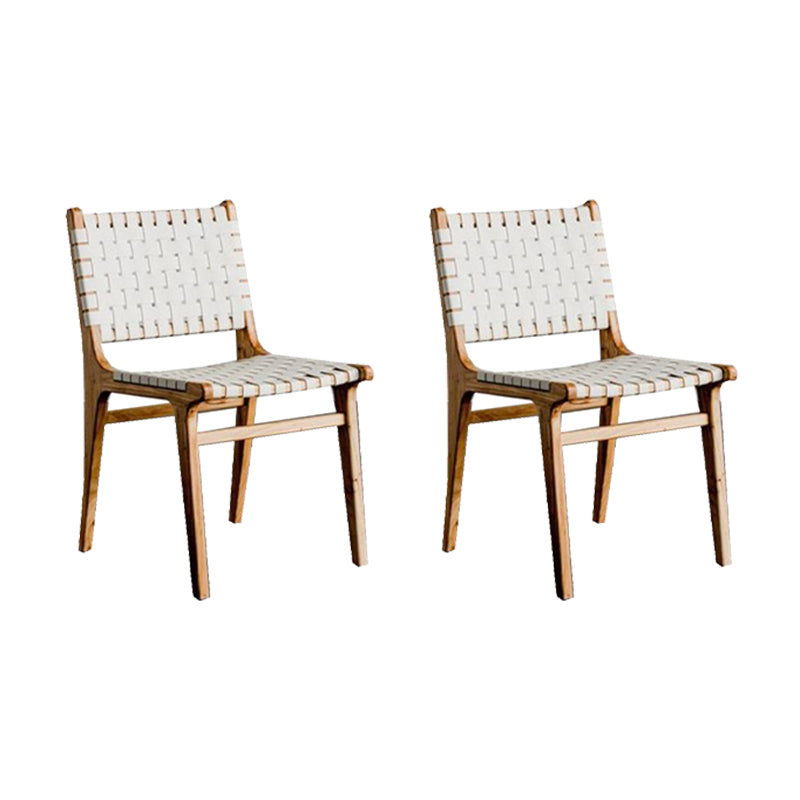 Modern Style Dining Chairs Solid Wood Open Back Dining Chair for Home