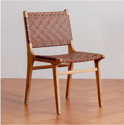Modern Style Dining Chairs Solid Wood Open Back Dining Chair for Home