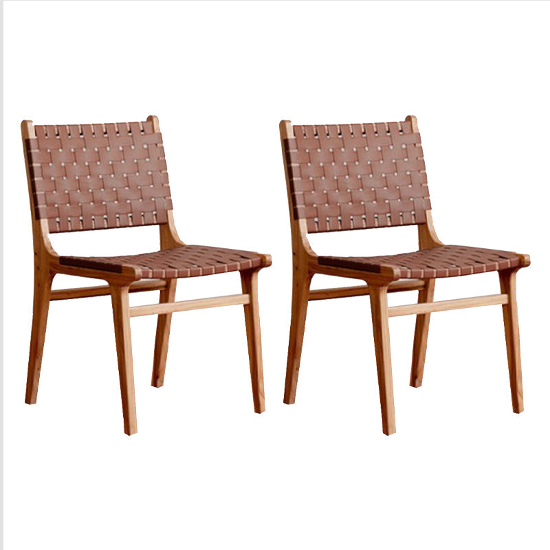 Modern Style Dining Chairs Solid Wood Open Back Dining Chair for Home