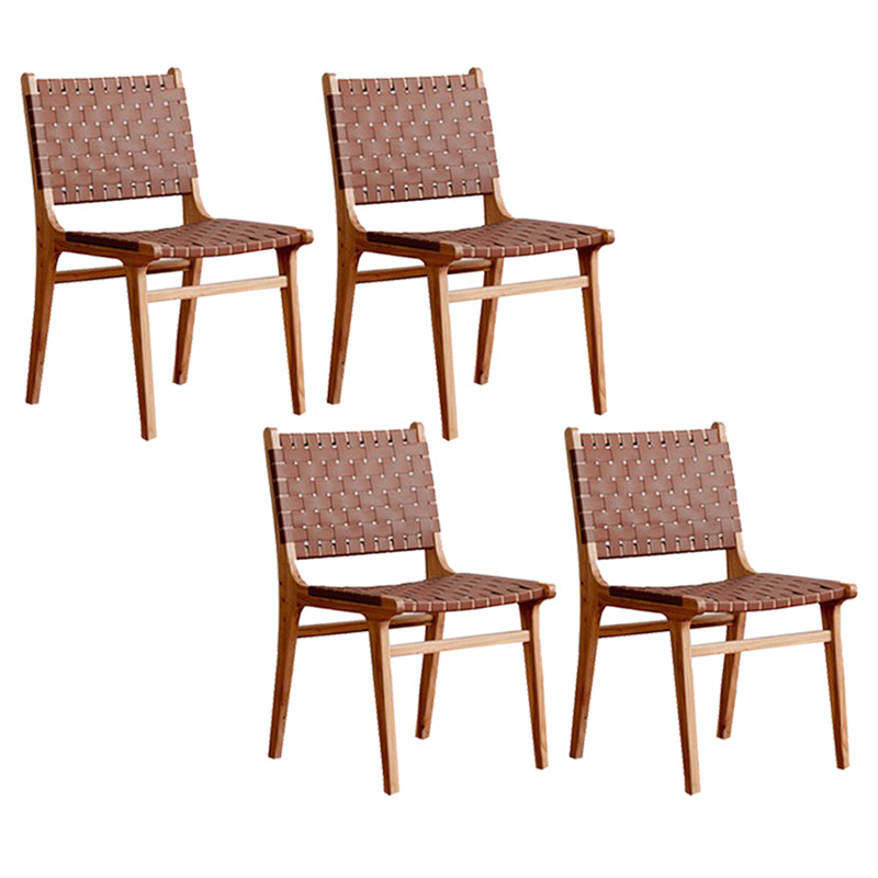 Modern Style Dining Chairs Solid Wood Open Back Dining Chair for Home