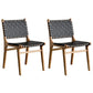 Modern Style Dining Chairs Solid Wood Open Back Dining Chair for Home