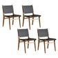 Modern Style Dining Chairs Solid Wood Open Back Dining Chair for Home