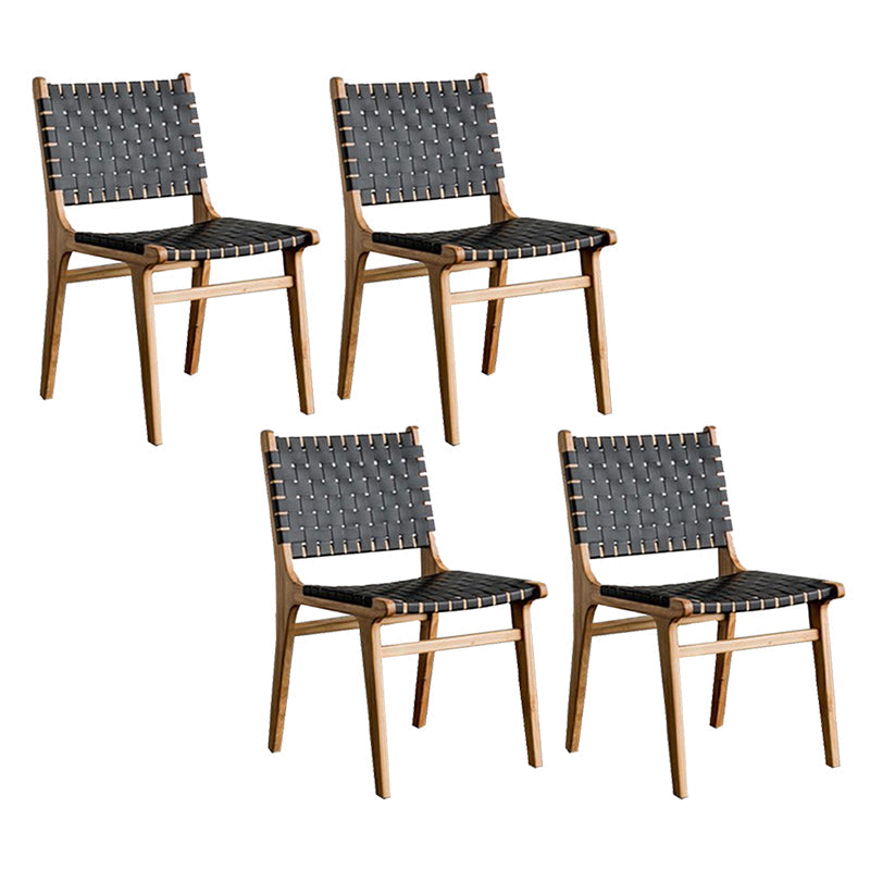 Modern Style Dining Chairs Solid Wood Open Back Dining Chair for Home