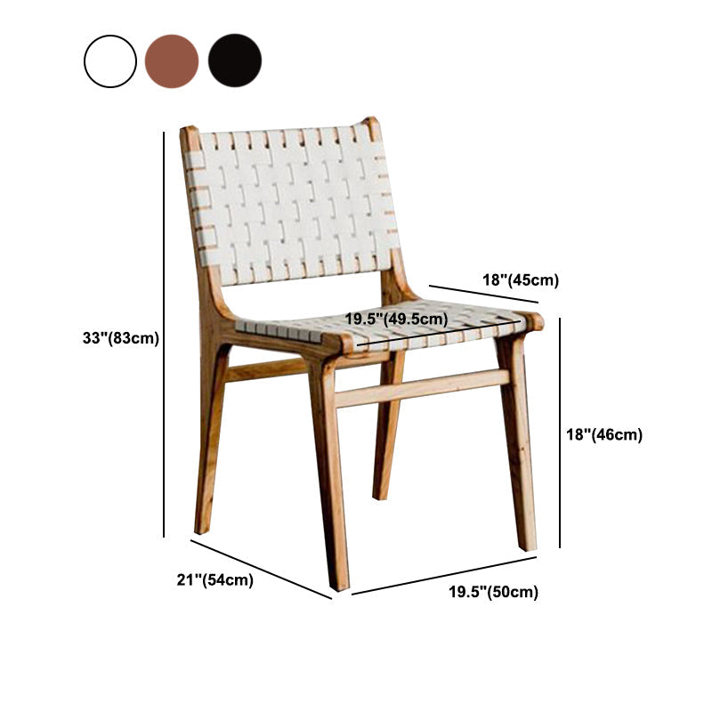 Modern Style Dining Chairs Solid Wood Open Back Dining Chair for Home