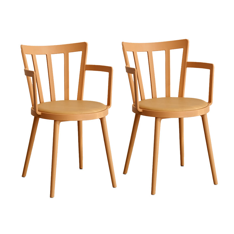 Modern Dining Chairs Arm Dining Chair with Plastic Legs for Kitchen