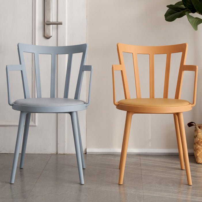 Modern Dining Chairs Arm Dining Chair with Plastic Legs for Kitchen