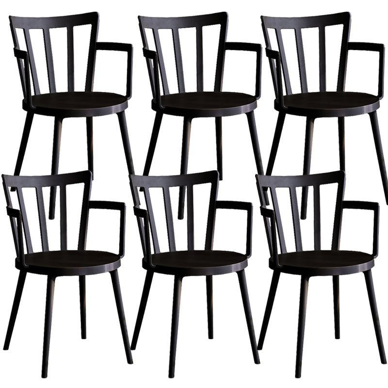 Modern Dining Chairs Arm Dining Chair with Plastic Legs for Kitchen