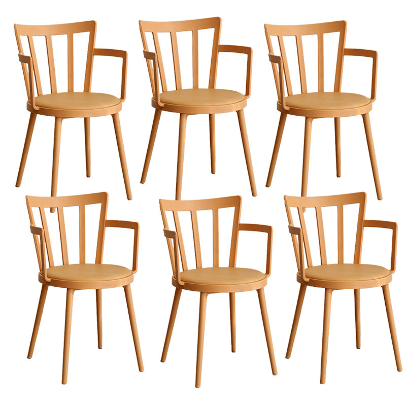 Modern Dining Chairs Arm Dining Chair with Plastic Legs for Kitchen
