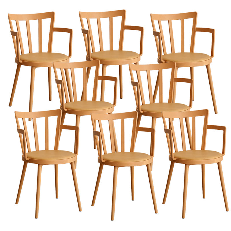Modern Dining Chairs Arm Dining Chair with Plastic Legs for Kitchen