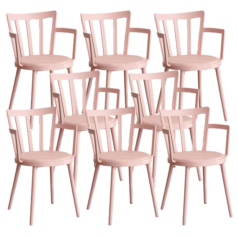 Modern Dining Chairs Arm Dining Chair with Plastic Legs for Kitchen