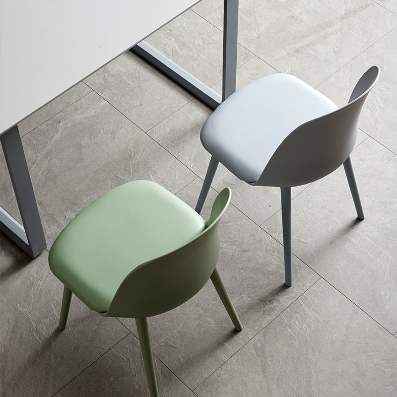 Modern Dining Chair Armless Dining Chair with Plastic Legs for Kitchen