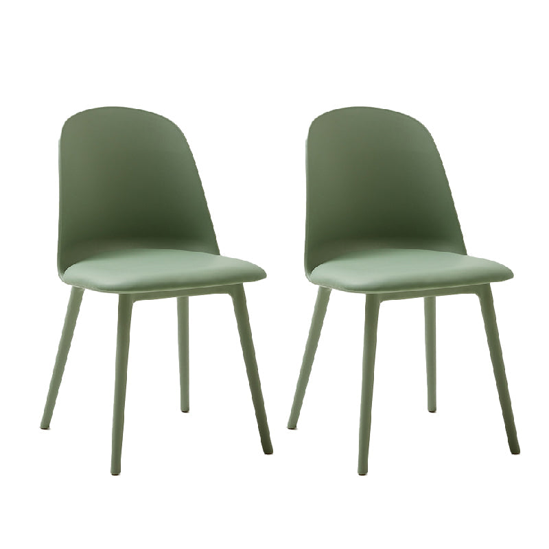 Modern Dining Chair Armless Dining Chair with Plastic Legs for Kitchen
