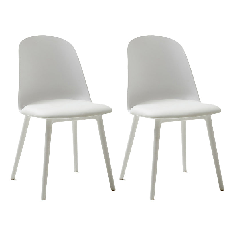 Modern Dining Chair Armless Dining Chair with Plastic Legs for Kitchen