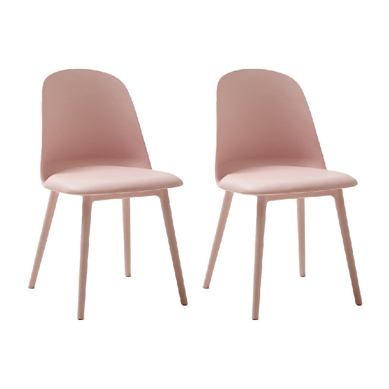 Modern Dining Chair Armless Dining Chair with Plastic Legs for Kitchen