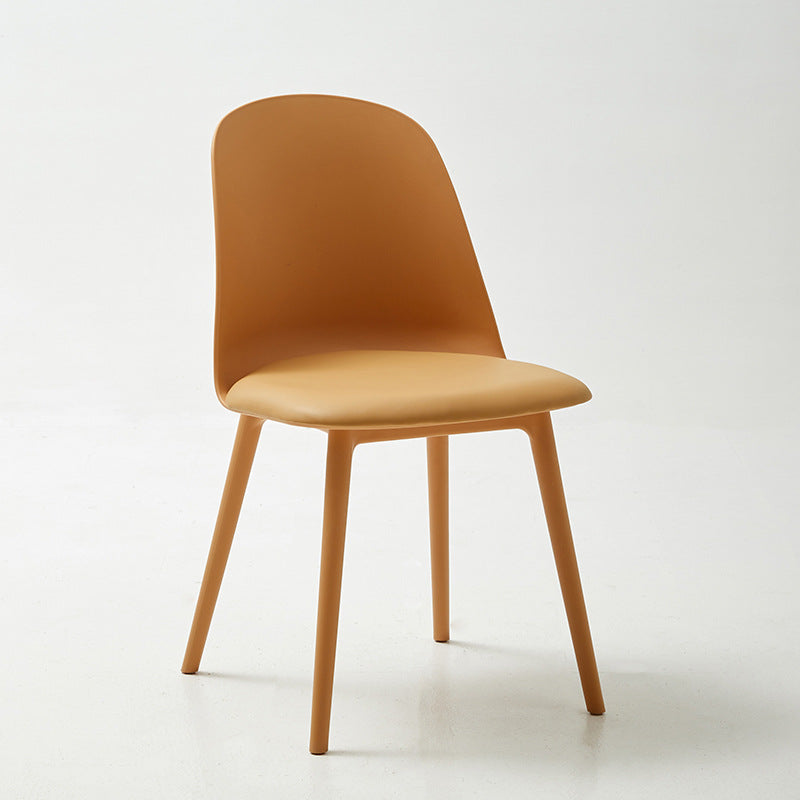 Modern Dining Chair Armless Dining Chair with Plastic Legs for Kitchen