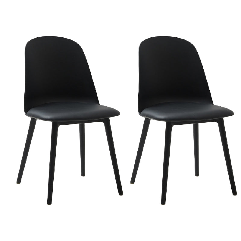 Modern Dining Chair Armless Dining Chair with Plastic Legs for Kitchen