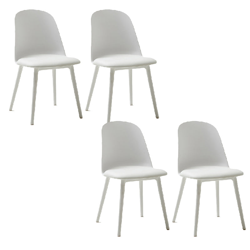 Modern Dining Chair Armless Dining Chair with Plastic Legs for Kitchen