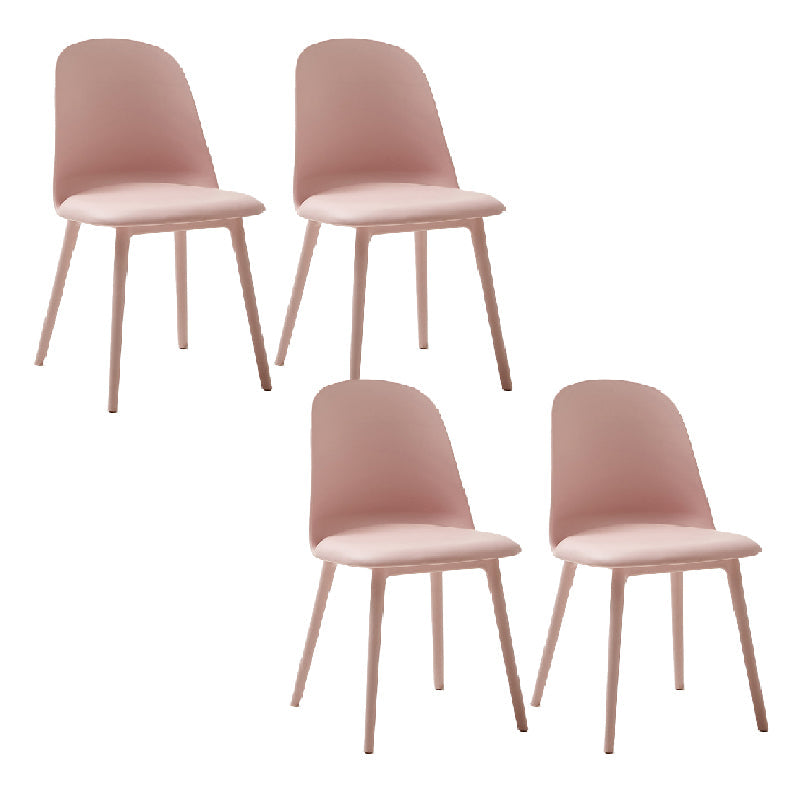 Modern Dining Chair Armless Dining Chair with Plastic Legs for Kitchen