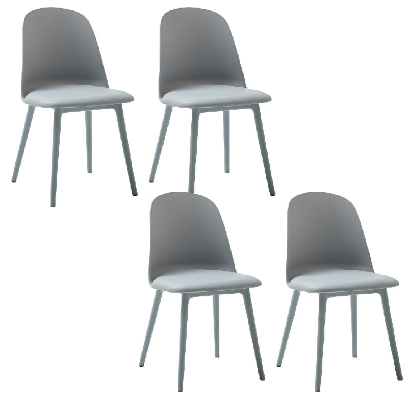 Modern Dining Chair Armless Dining Chair with Plastic Legs for Kitchen