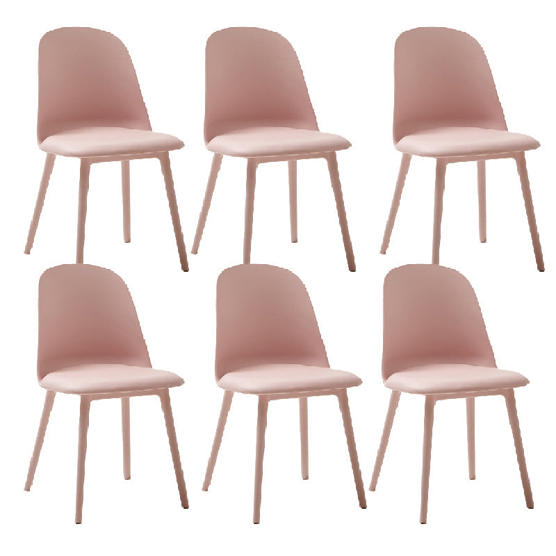 Modern Dining Chair Armless Dining Chair with Plastic Legs for Kitchen