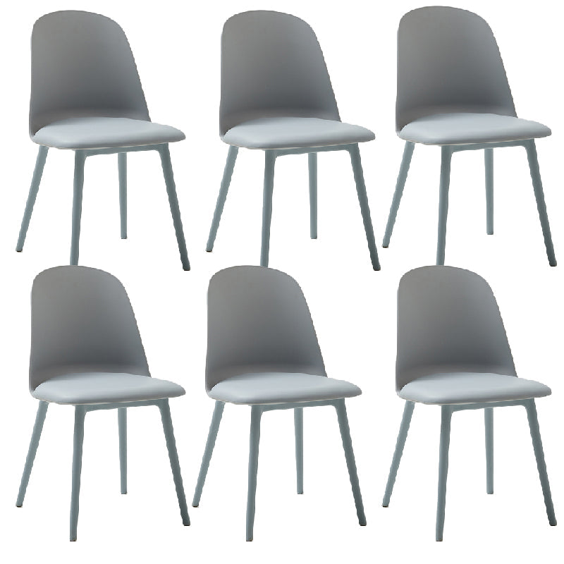 Modern Dining Chair Armless Dining Chair with Plastic Legs for Kitchen