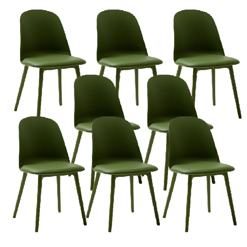 Modern Dining Chair Armless Dining Chair with Plastic Legs for Kitchen