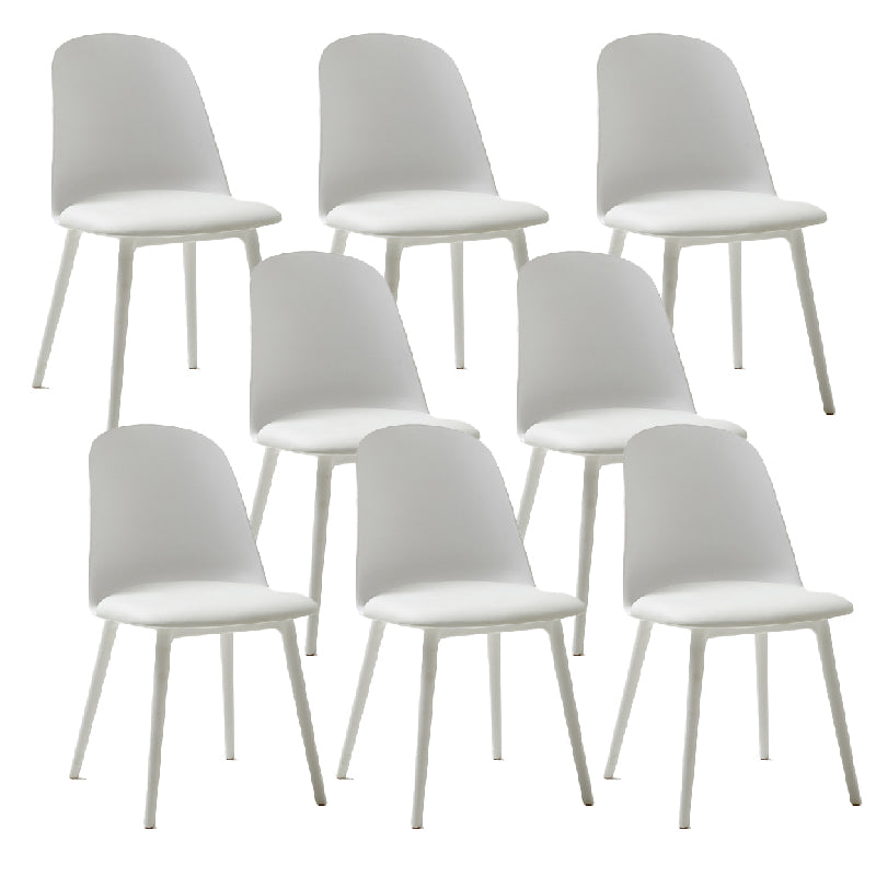 Modern Dining Chair Armless Dining Chair with Plastic Legs for Kitchen