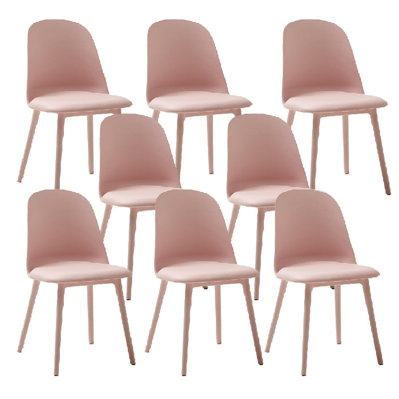 Modern Dining Chair Armless Dining Chair with Plastic Legs for Kitchen
