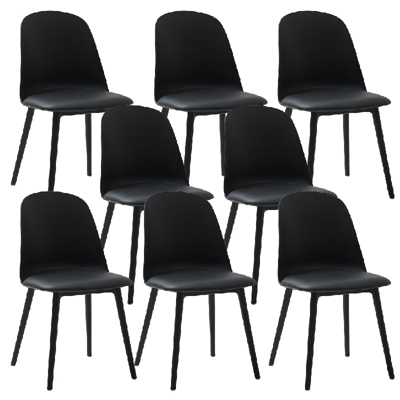 Modern Dining Chair Armless Dining Chair with Plastic Legs for Kitchen