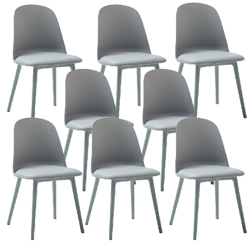 Modern Dining Chair Armless Dining Chair with Plastic Legs for Kitchen