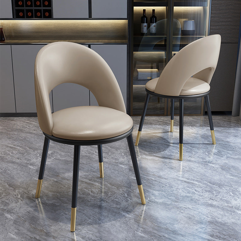 Sillas de comedor de estilo nórdico silla de comedor sin brazo con patas de metal para cocina