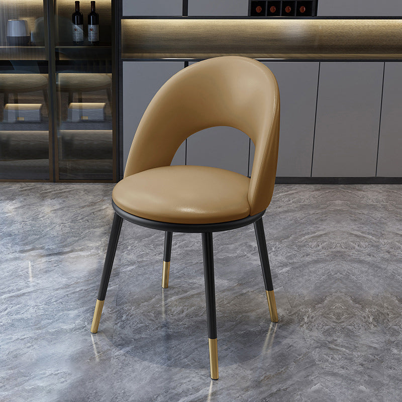 Sillas de comedor de estilo nórdico silla de comedor sin brazo con patas de metal para cocina