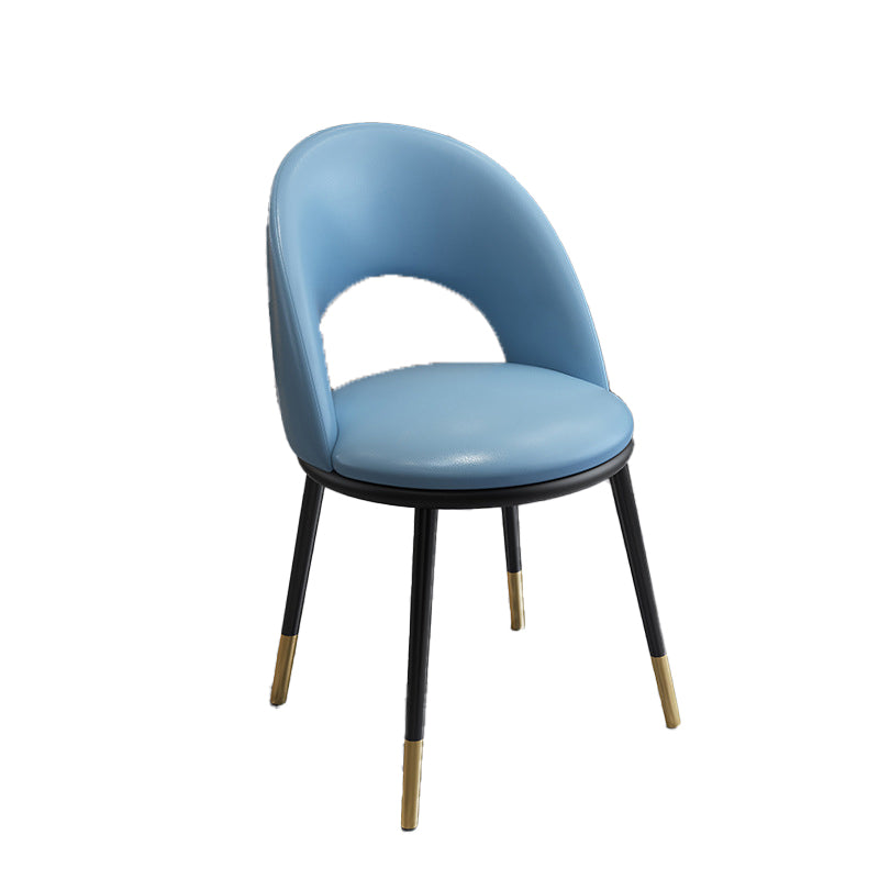 Sillas de comedor de estilo nórdico silla de comedor sin brazo con patas de metal para cocina