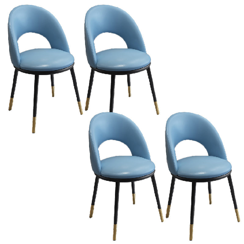 Sillas de comedor de estilo nórdico silla de comedor sin brazo con patas de metal para cocina