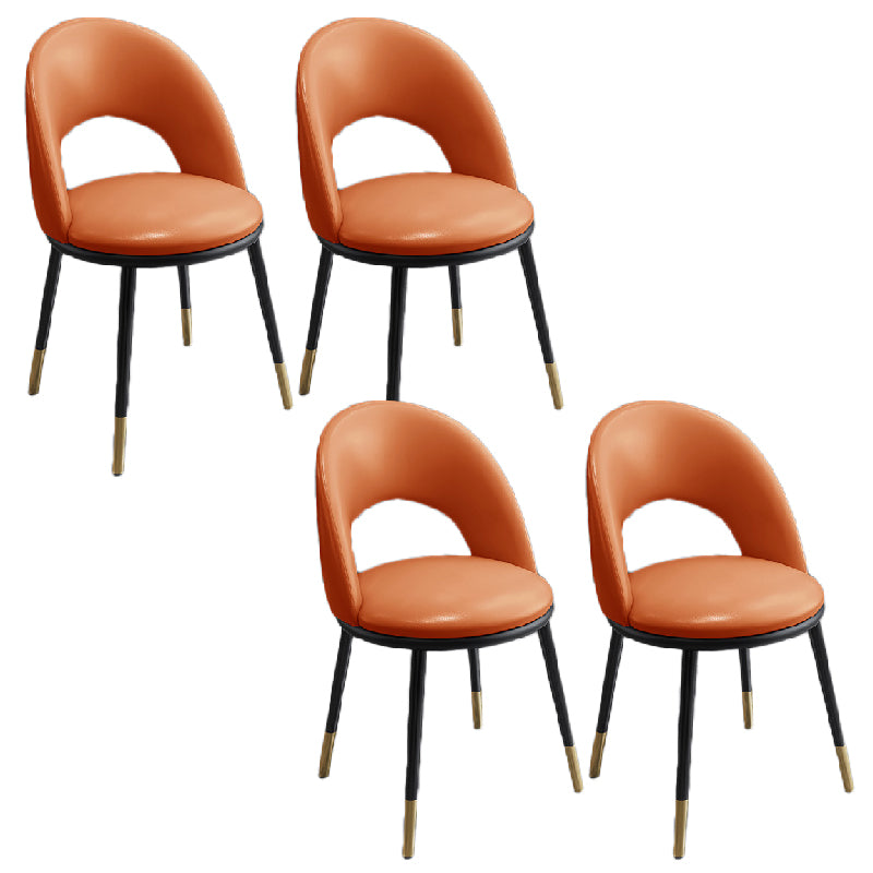 Sillas de comedor de estilo nórdico silla de comedor sin brazo con patas de metal para cocina