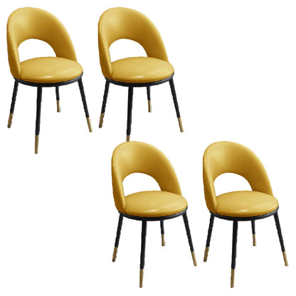 Sillas de comedor de estilo nórdico silla de comedor sin brazo con patas de metal para cocina