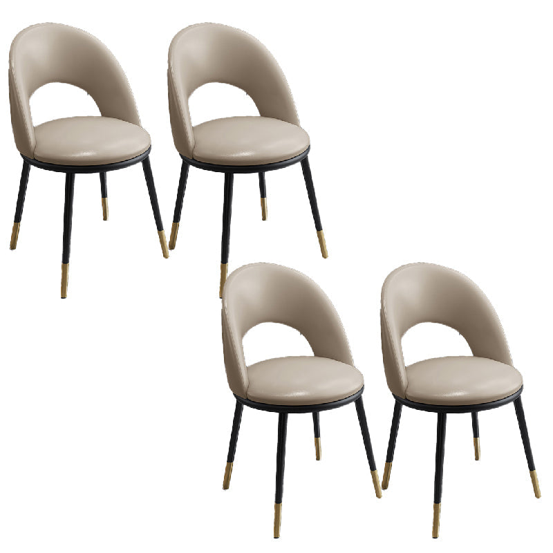 Sillas de comedor de estilo nórdico silla de comedor sin brazo con patas de metal para cocina