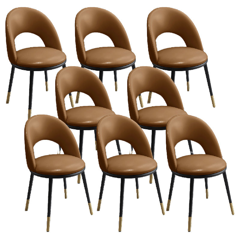 Sillas de comedor de estilo nórdico silla de comedor sin brazo con patas de metal para cocina