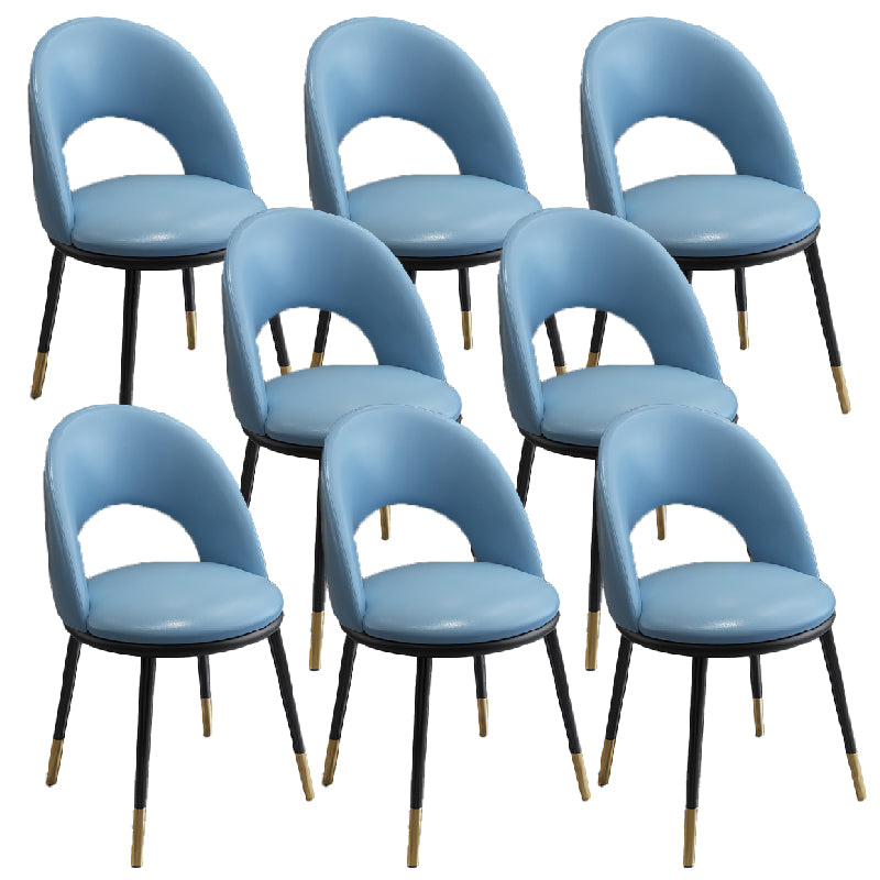 Sillas de comedor de estilo nórdico silla de comedor sin brazo con patas de metal para cocina