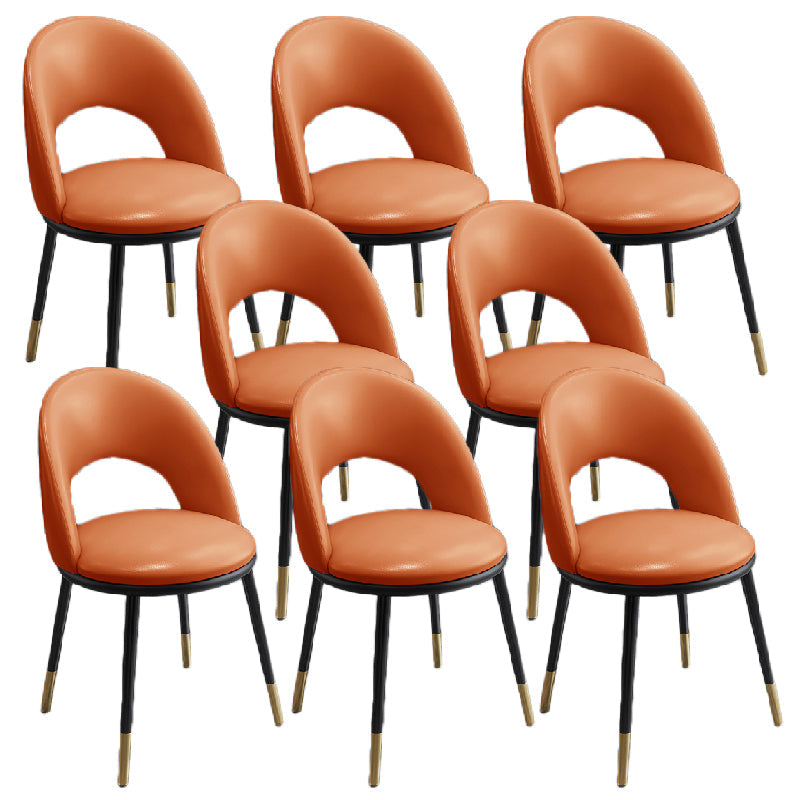 Sillas de comedor de estilo nórdico silla de comedor sin brazo con patas de metal para cocina