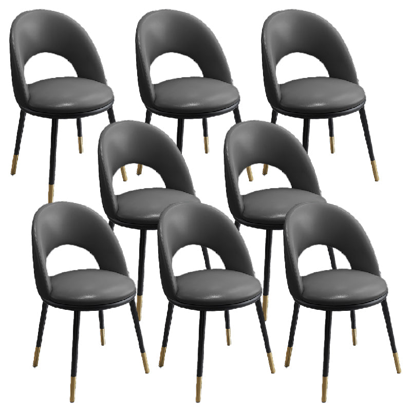 Sillas de comedor de estilo nórdico silla de comedor sin brazo con patas de metal para cocina